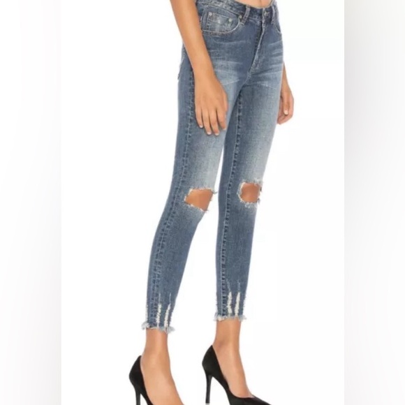 ⭐️SALE⭐️OneXOneTeaspoon Free Bird Super High Rise Skinny inner bottom zip Sz26 - Picture 2 of 7